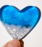 Beach and sea fused glass heart keepsake - Image 4