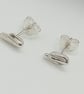 Silver cast stud earrings organic design one of a kind gift for her post ready - Image 1