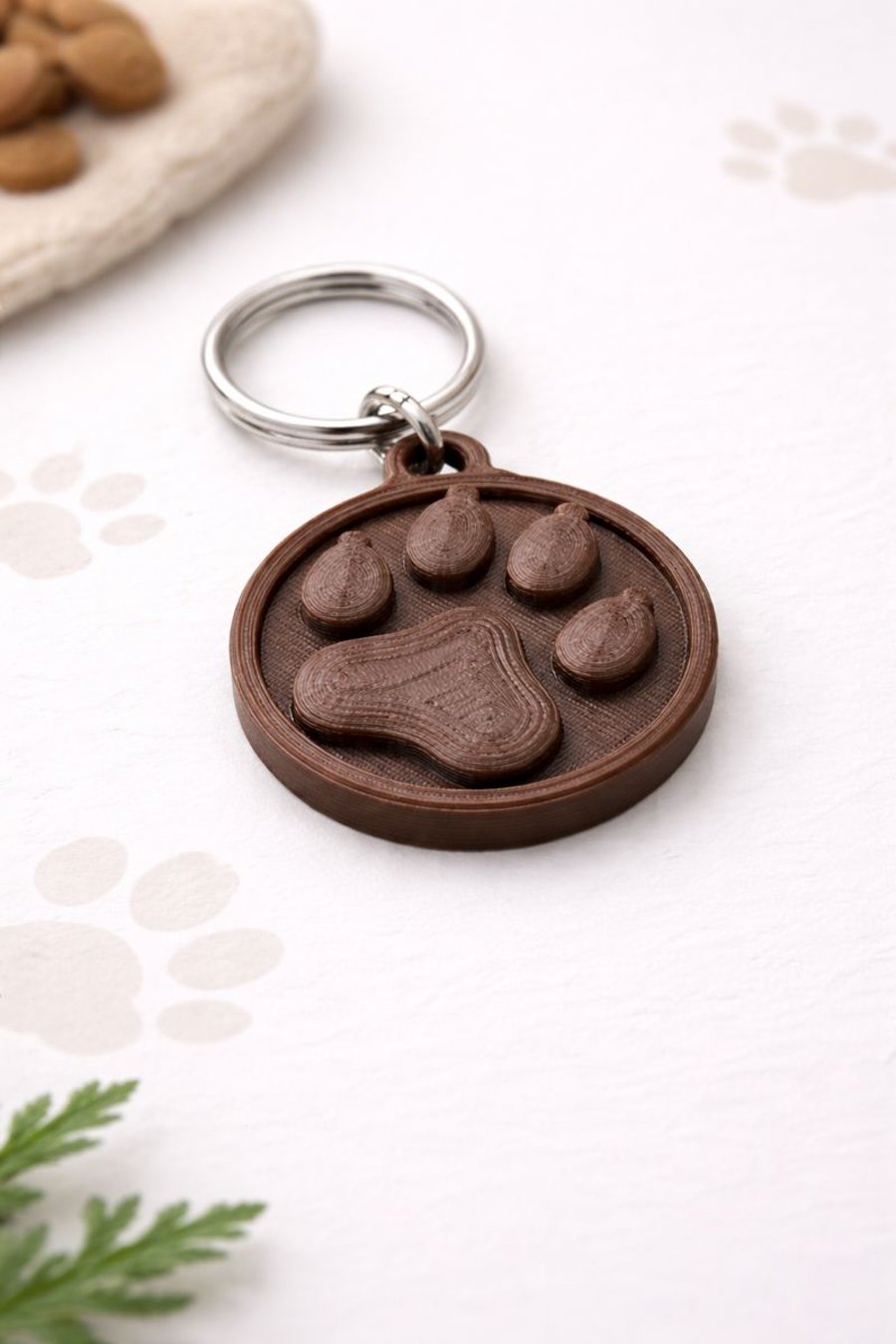 Paw Print Keychain – Custom 3D Printed & Handmade