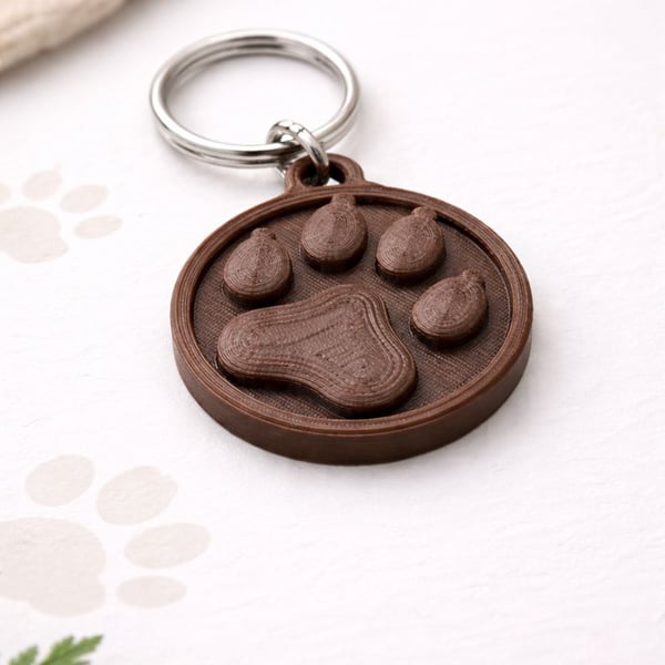 Paw Print Keychain – Custom 3D Printed & Handmade