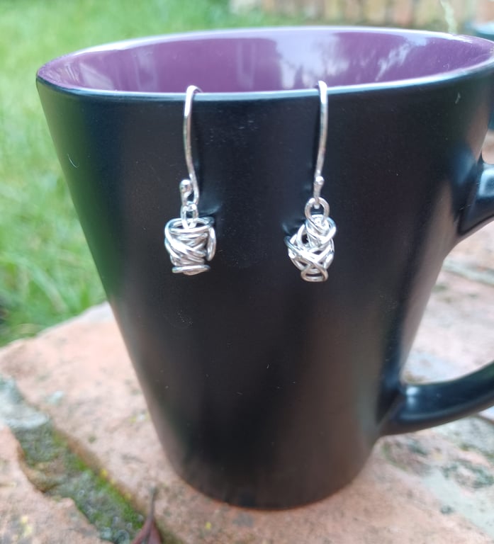 Silver Scribble Earrings