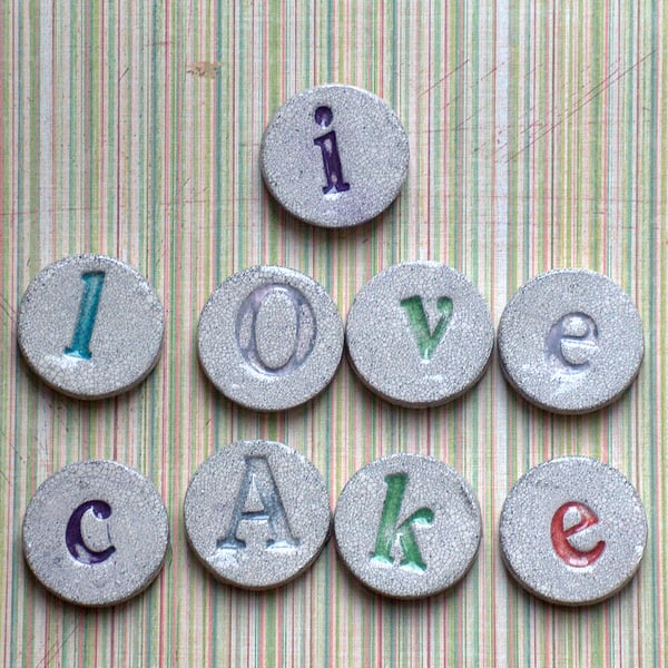 I Love Cake Ceramic Fridge Magnets.