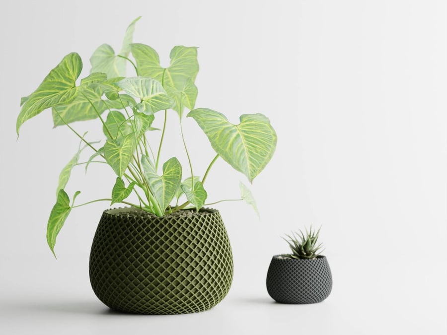 Modern Ribbed Planter Plant Pot Vase