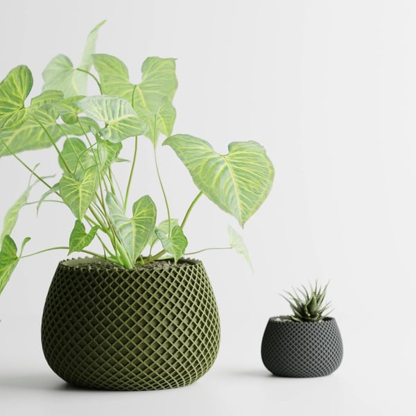 Modern Ribbed Planter Plant Pot Vase