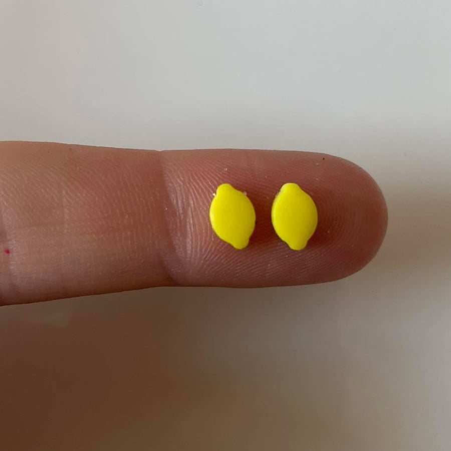 Handmade Polymer Clay Micro Studs (Lemon)