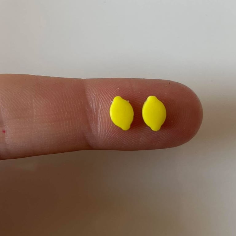 Handmade Polymer Clay Micro Studs (Lemon)