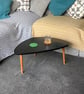Black 'Fitter Happier' Coffee Table with Tapered Legs 