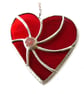 Red Swirl Heart Stained Glass Suncatcher Ruby Wedding  - Image 6