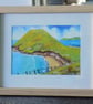 Mwnt Beach and Church, Cardigan Bay, Original Watercolour, in 9.5 x 7x5'' Frame