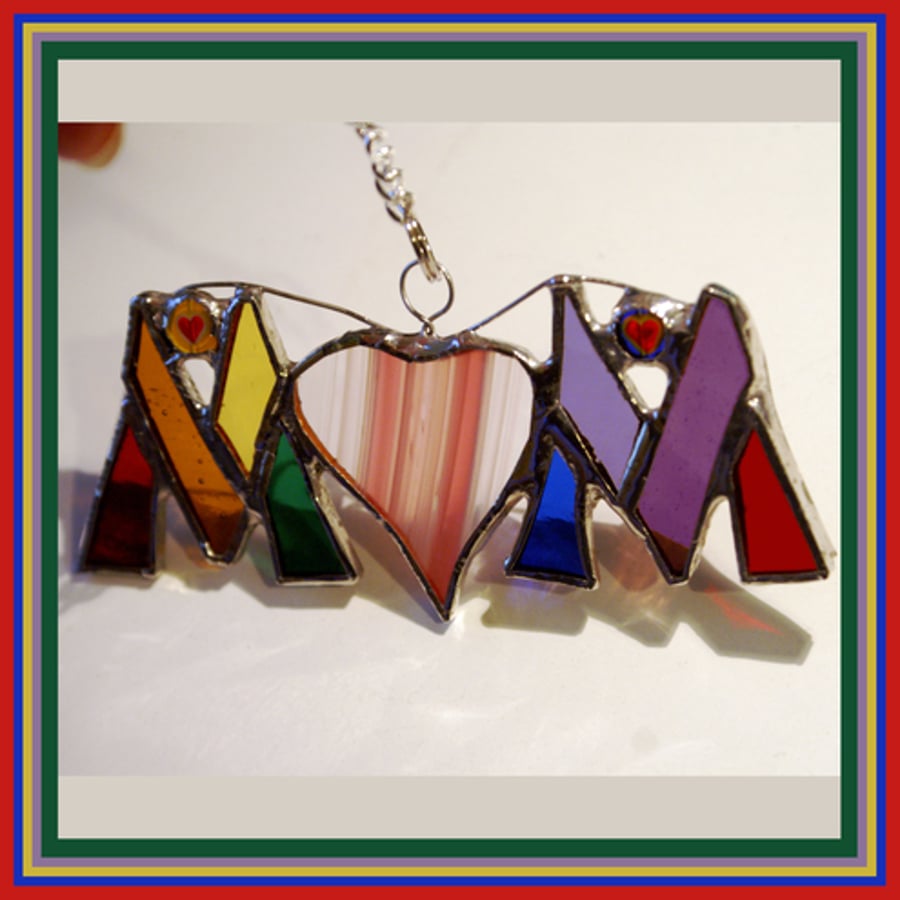 I Love Mum  Suncatcher Stained Glass