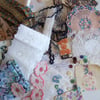 Pack of vintage fabrics and haberdashery sewing inspiration.