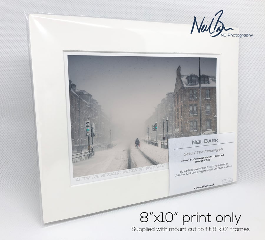 Tenement Snow Scene Greenock Scotland - A5 (10" x 8") Unframed Print