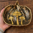 Upcycled Pumpkin Mushroom Trinket Dish – Hand Painted Witchy Autumn Décor
