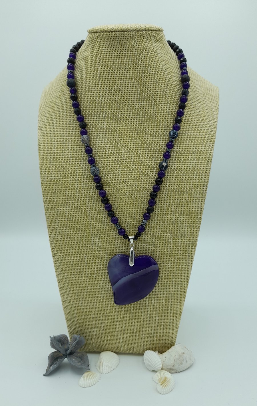 Quirky Purple heart necklace