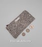 Coin purse  - white sand and taupe jacquard, plum lining zip fastening. Sale  - Image 1