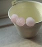 3 Rose Quartz Carved Roses on Hair Pins - Image 2