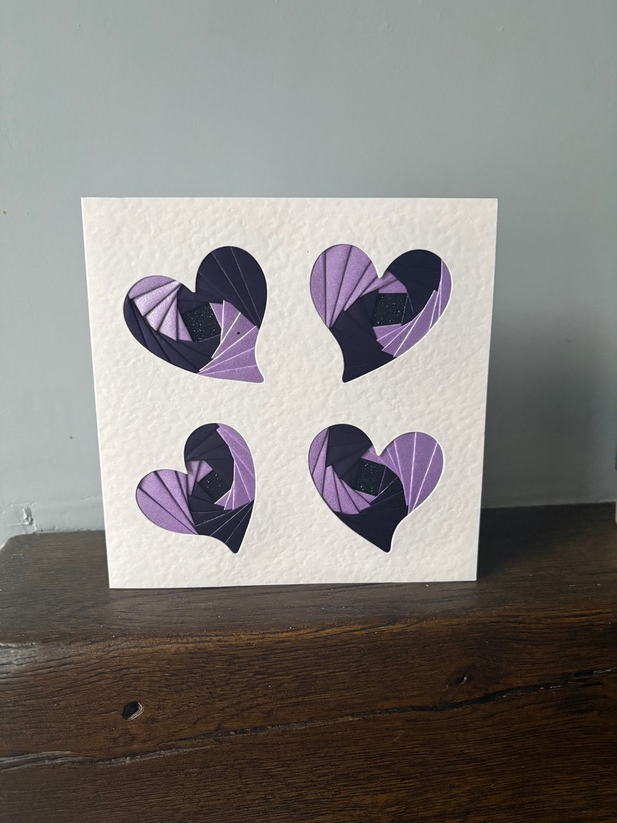 Iris handmade love heart card