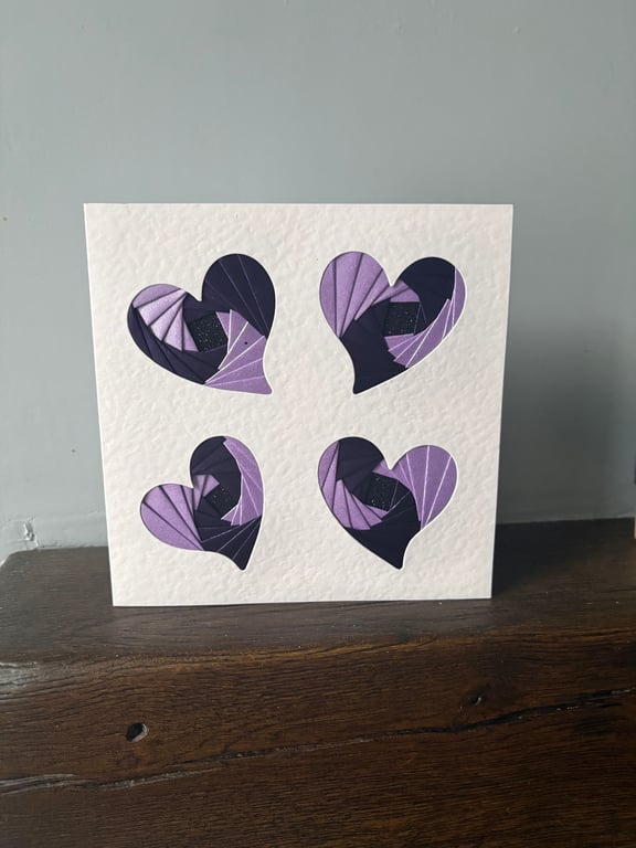 Iris handmade love heart card