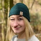 Skullcap style beanie hat in Wintergreen wool (unisex)