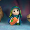 Summer Special Tiny Garden Gnome 'Hortis' with carrots OOAK Sculpt by Ann Galvin
