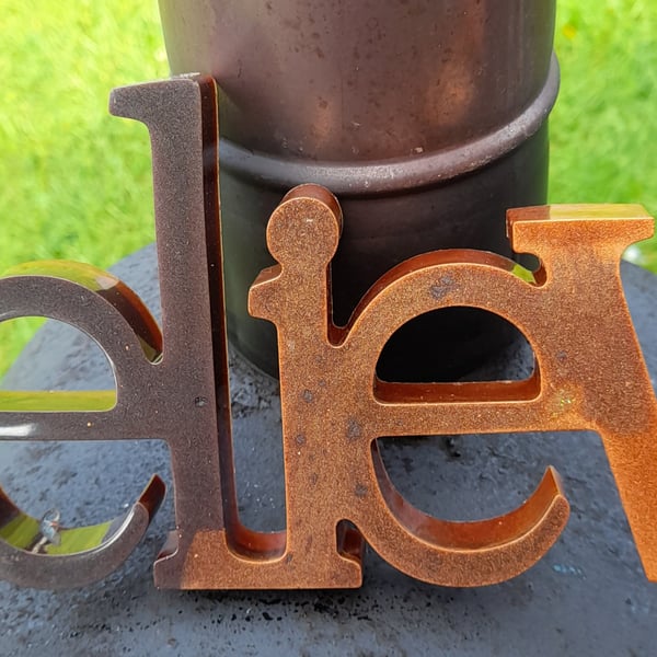 Hand cast resin 'Believe' Freestanding ornament,  