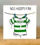 Personalised No.1 Hoops Fan Card, Birthday Card, mum, dad, grandad, son daughter
