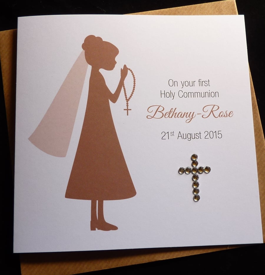 Girls 1st Holy Communion or Confirmation Card