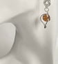 Cognac Amber Chainmaille Earrings - Image 6