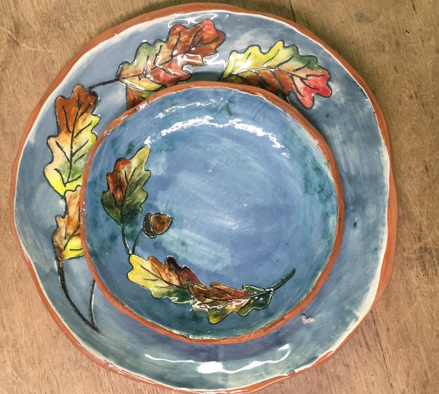 Oak and Acorn Side Plate