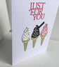 Any occasion card. Just for you card,  ice cream card. Birthday card.  Ref 014.  - Image 6