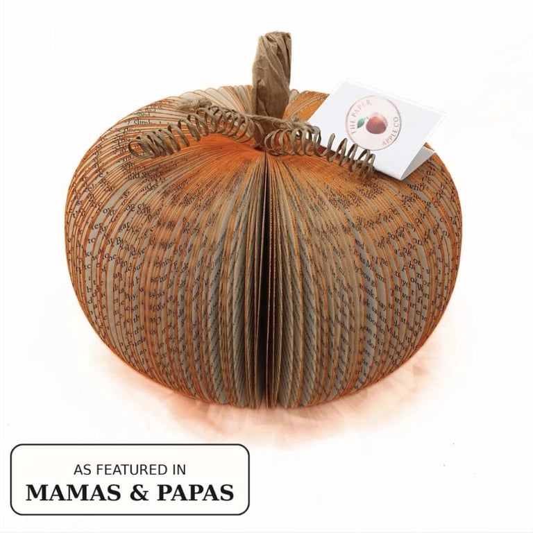 Large Pumpkin Book Gift - Handmade Halloween Decoration