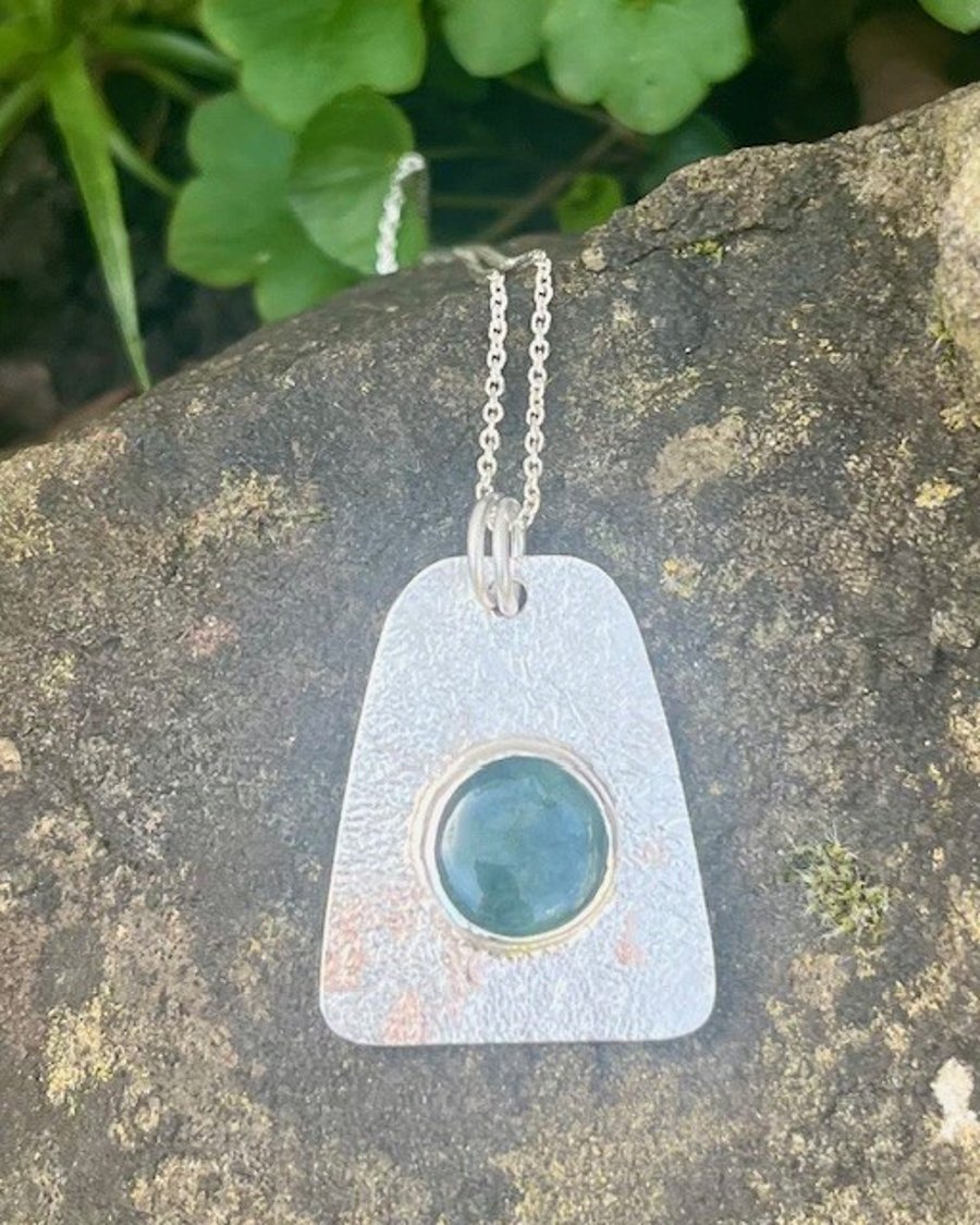 Handmade Sterling Silver 925 Jade Pendant Necklace & Chain