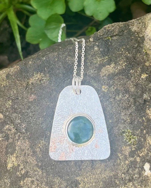 Handmade Sterling Silver 925 Jade Pendant Necklace & Chain