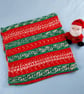 Hand Knitted Christmas Baby Blanket - Red Green Fair Isle Pram Blanket - Image 8