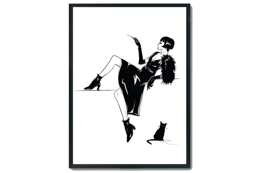 Fashion silhouette wall print, Female fashion wall decor, gift