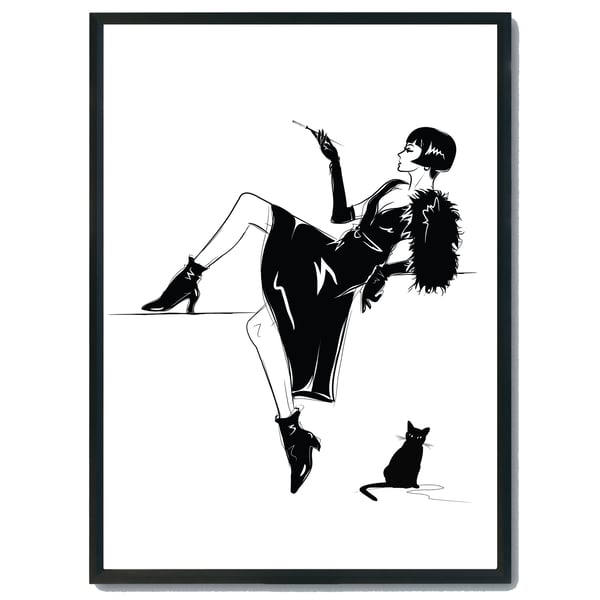 Fashion silhouette wall print, Female fashion wall decor, gift