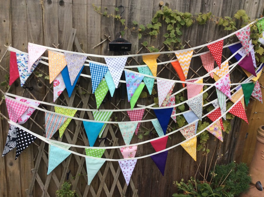 Extra Long Bunting - 50ft 14m bunting 75 flags, wedding bunting, party bunting