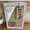Steampunk-Inspired “Just for You” Card with Wooden Keepsake & Metal Gear Detail