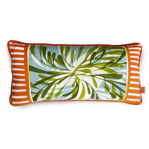 SECONDS SALE - Hand printed Linen cushion Riviera design 2