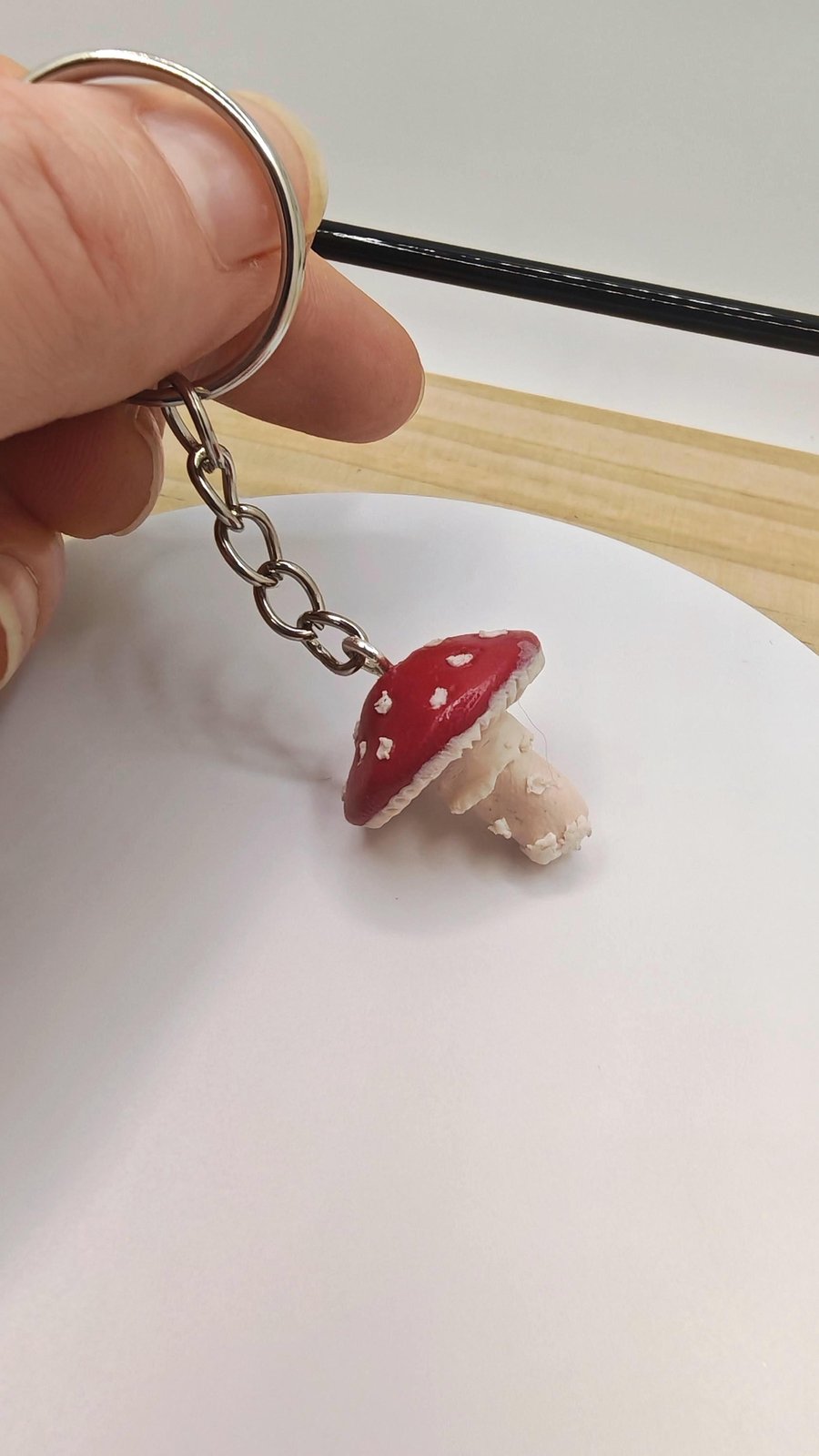 Handmade Polymer Clay Keychains: Magic Mushrooms or Witch Hat
