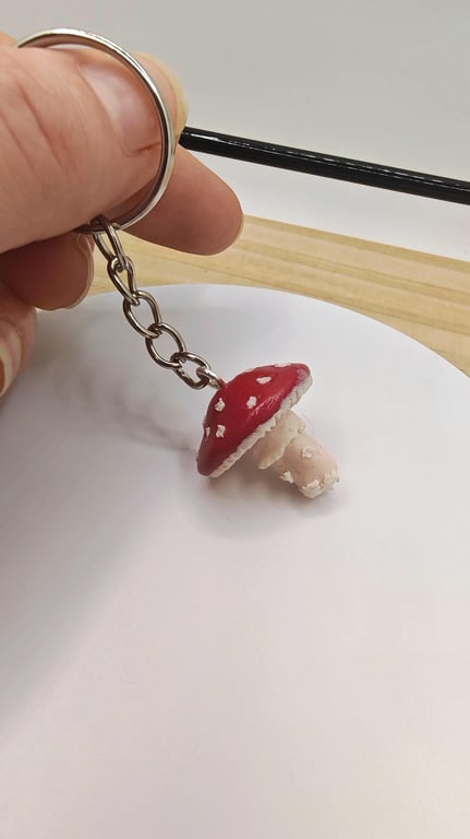 Handmade Polymer Clay Keychains: Magic Mushrooms or Witch Hat