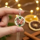 Gingerbread Man Necklace, Polymer Clay Christmas Jewellery, Handmade Gift