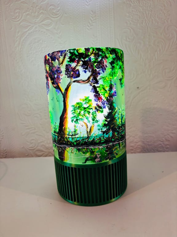 A hand painted and sealed usb lamp by Andrew Jenkins 