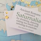 1 Saturnalia Funny Christmas Card Roman Mythology, History, Winter Solstice