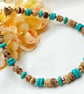 Turquoise & Natural Coconut Shell Beads Bracelet - Image 2