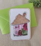 Handmade  Cottage Collage Notecard - Eco-friendly Flat card (A6) Rose - Image 1