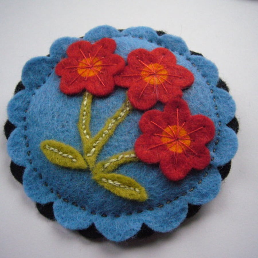 Wholesale Red Flower Brooch 
