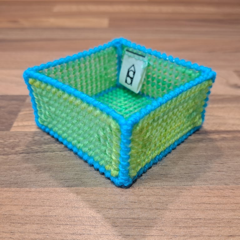 Small tray for small desk items - lime green and bright blue