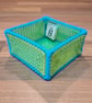 Small tray for small desk items - lime green and bright blue - Image 1
