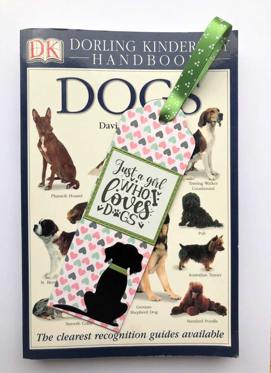 Handmade Dog Bookmark: Pawprint Ribbon Tassel, Dog Lover Gift